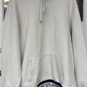 American Eagle Outfitters White Hoodie with USA Graphic